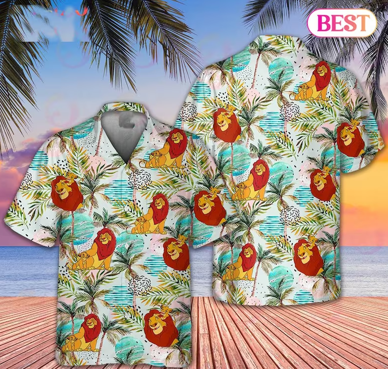 Lion King Tropical Hibiscus Hawaiian Shirt Summer Gift - Freedomdesign