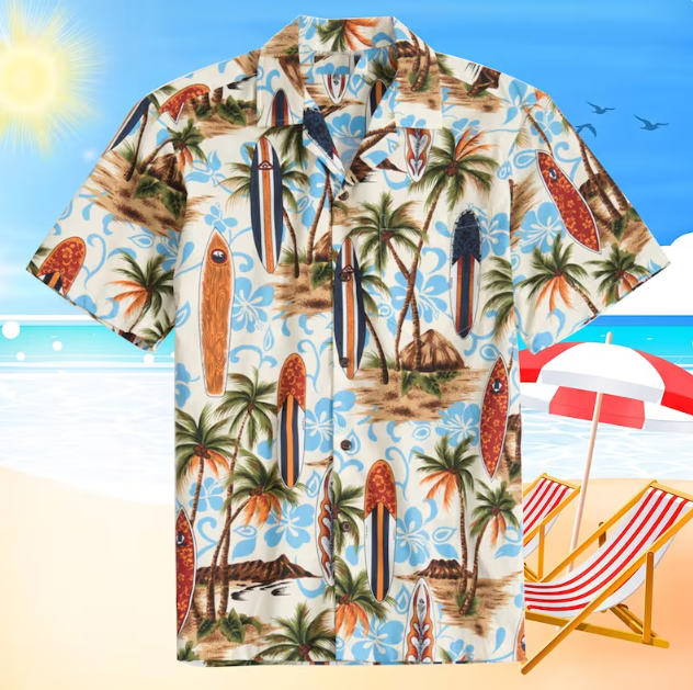 Palms Tree Sky Blue Hawaiian Shirt