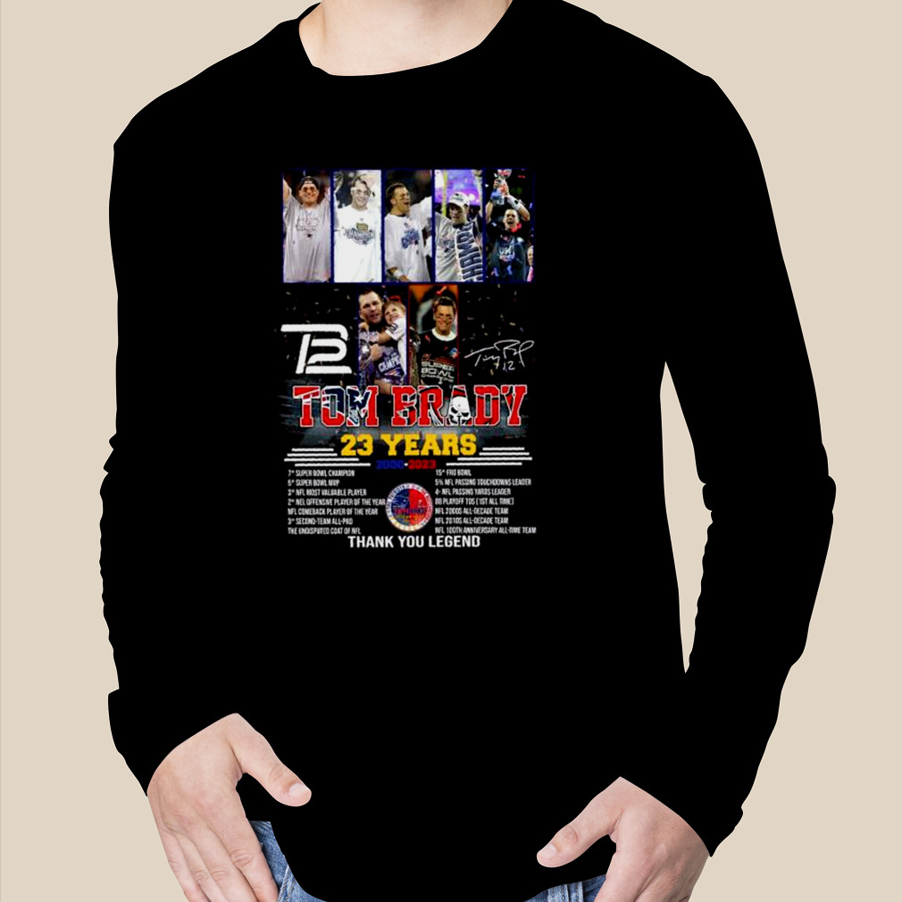 Official thank You Legend Tom Brady 23 Years 2000-2023 Signature T