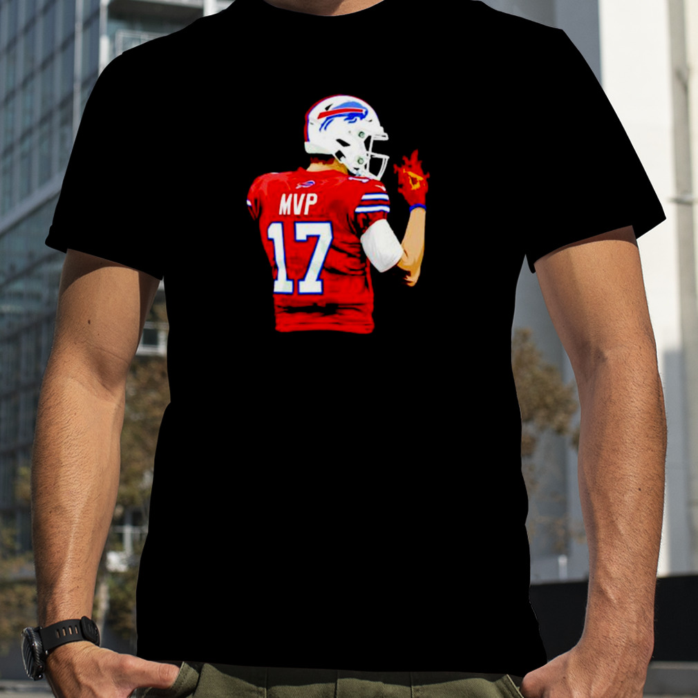 mVP Josh Allen 17 Buffalo Bills fire hand shirt - Peanutstee