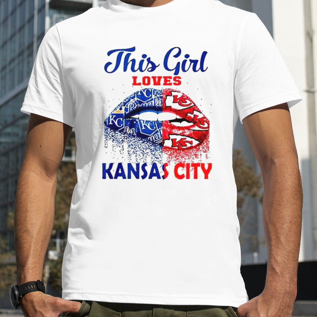 Kansas sports sexy lips half KC Royals half KC Chiefs rhinestone shirt,  hoodie, sweater and v-neck t-shirt