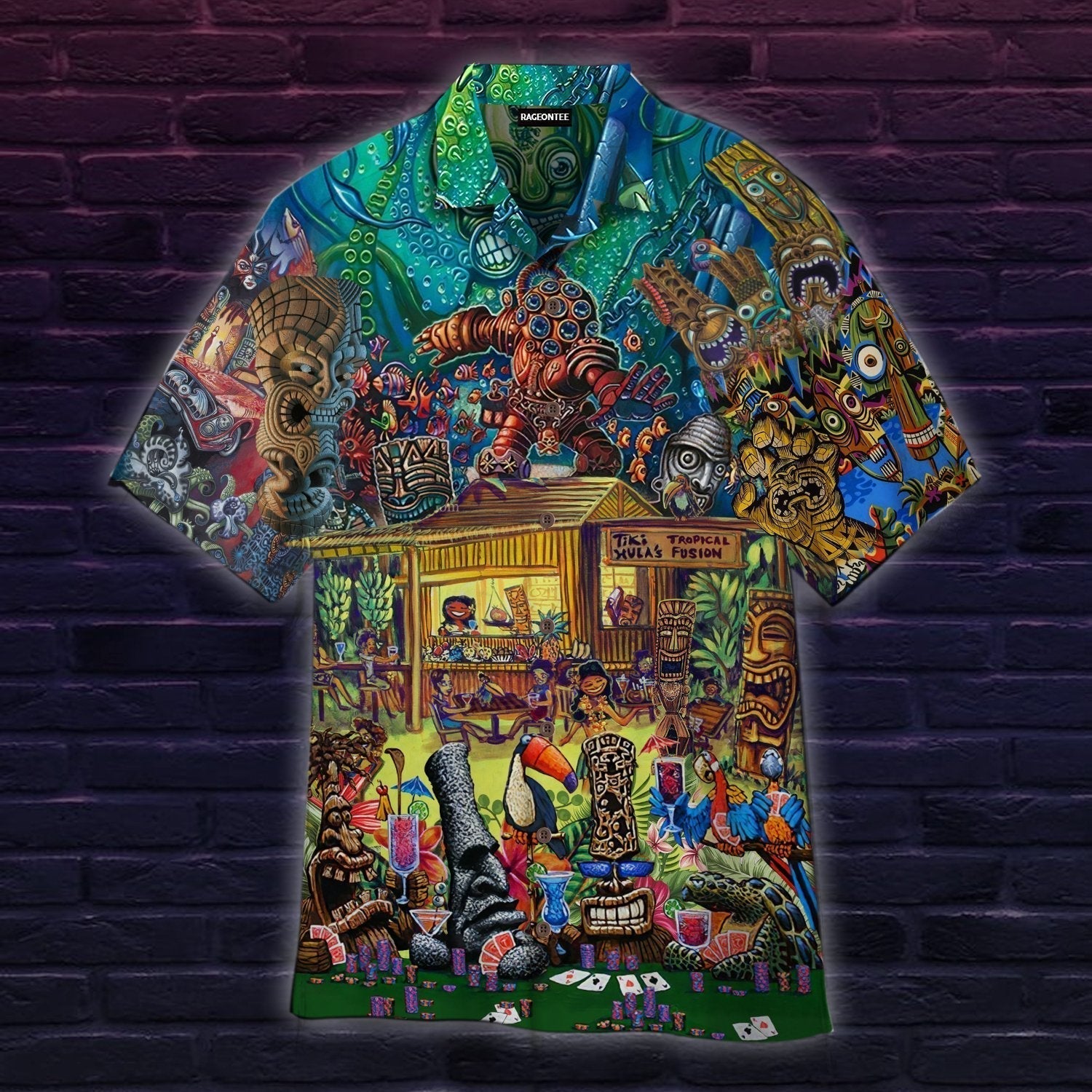 Tiki Hawaiian Shirt Tiki Bar Is Open Hawaiian Shirt - Upfamilie Gifts Store