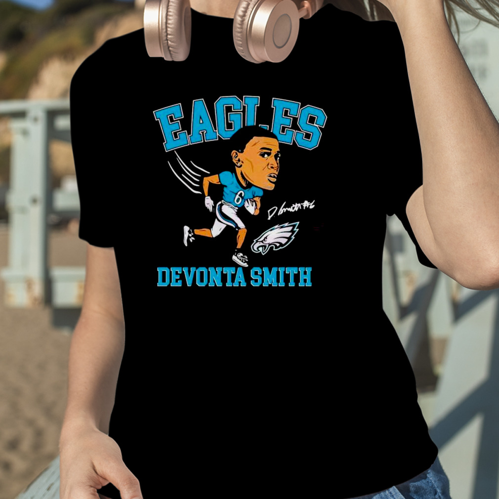 Devonta smith emoji big head signature philadelphia eagle shirt