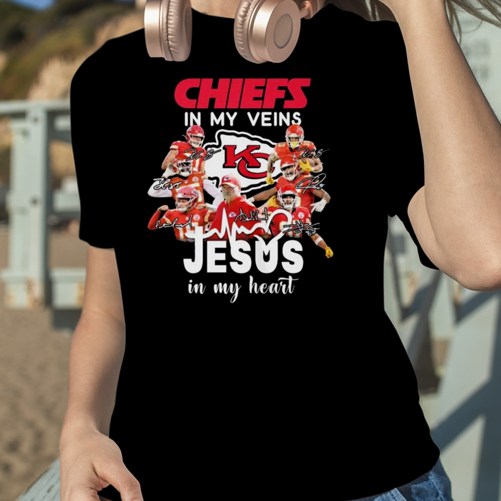 Chiefs in my veins jesus in my heart Kansas City Chiefs tshirt