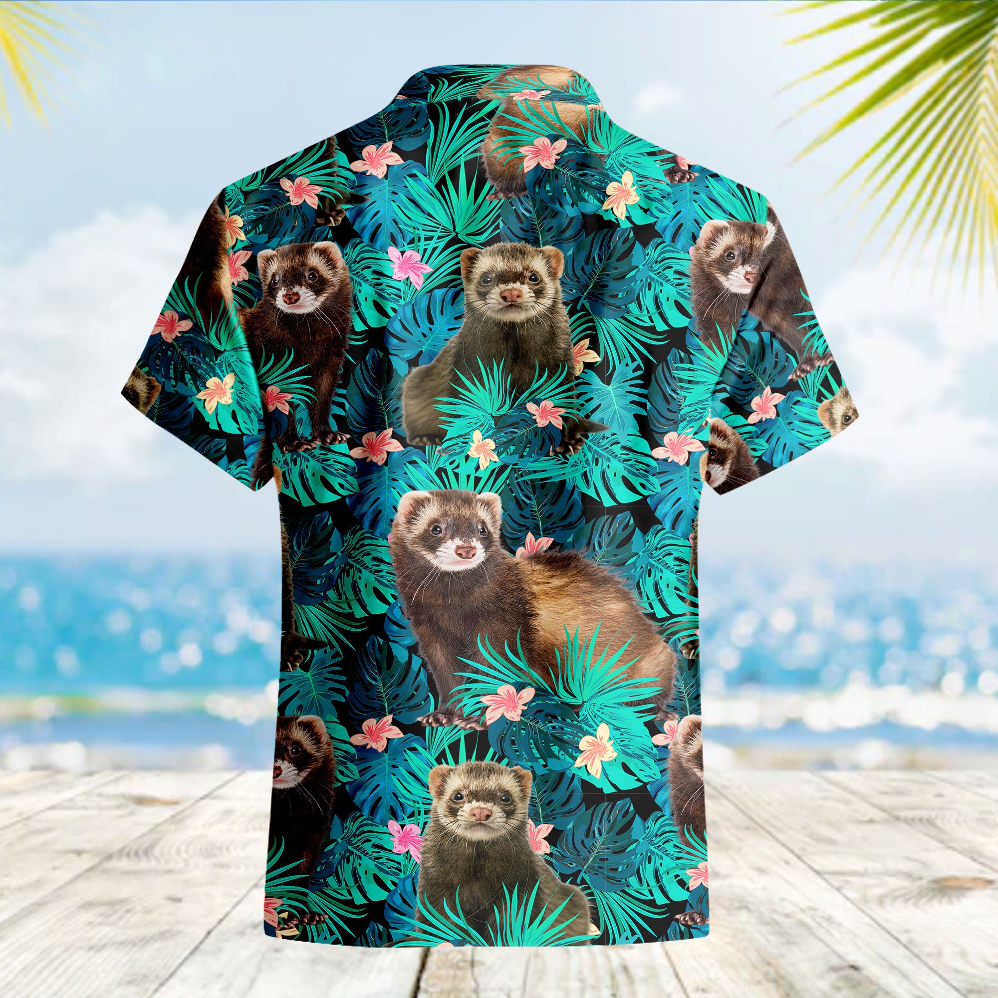 Bear Tropical Animal Pot Leaf Hawaiian Shirt