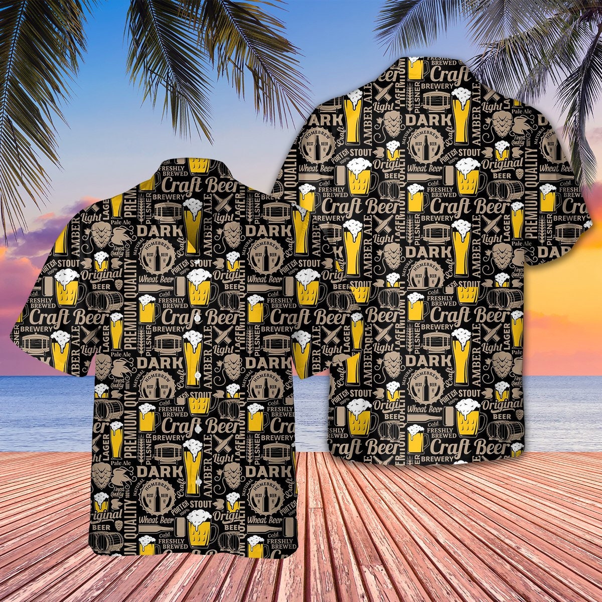 Beer Lovers Aloha Beer Pattern Hawaiian Shirt