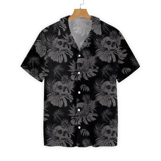 Black Skull Hawaiian Vintage Aloha Shirt