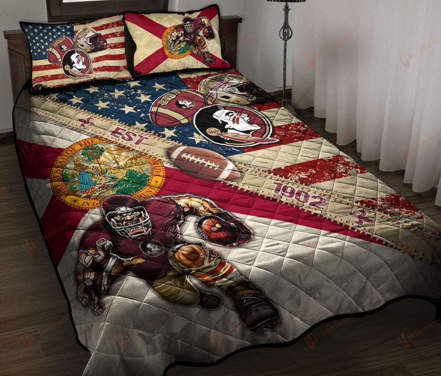 Florida State Seminoles Quilt Bedding Set Quilt Blanket and Fleece Blanket