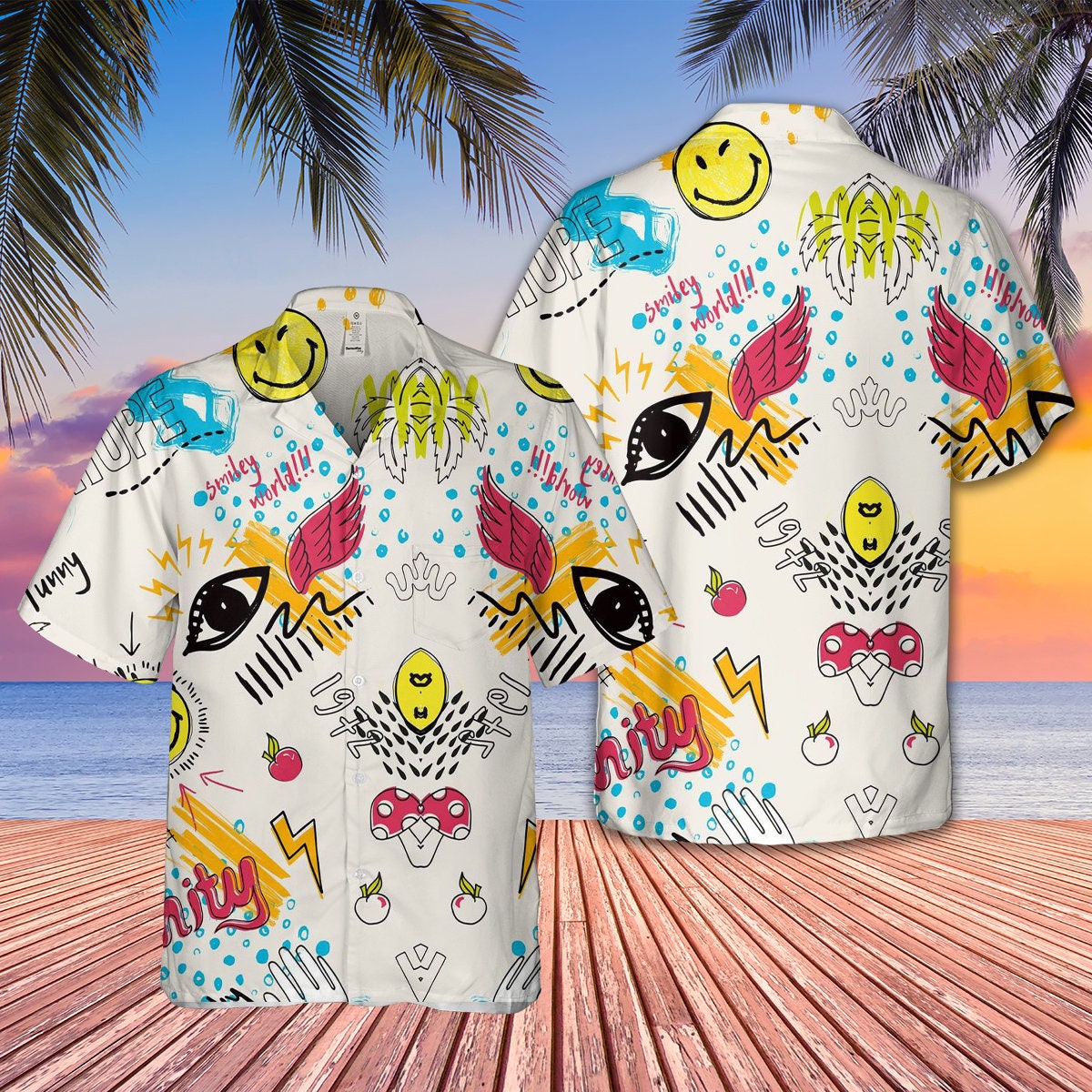 Funny Hawaii Smiley Faces Beach Hawaiian Hot Summer Shirt