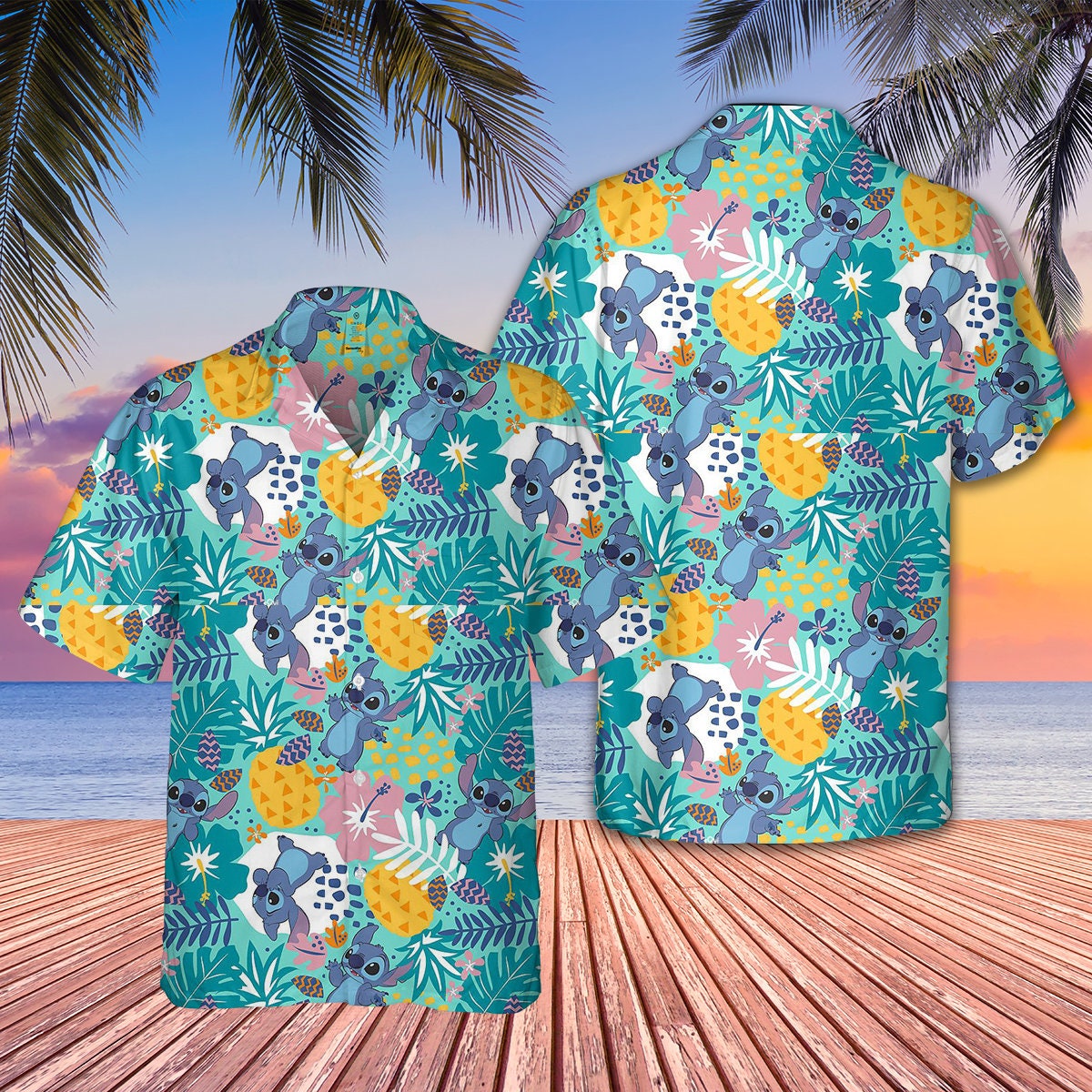 Funny Stitch Hawaii Beach Hawaiian Shirt
