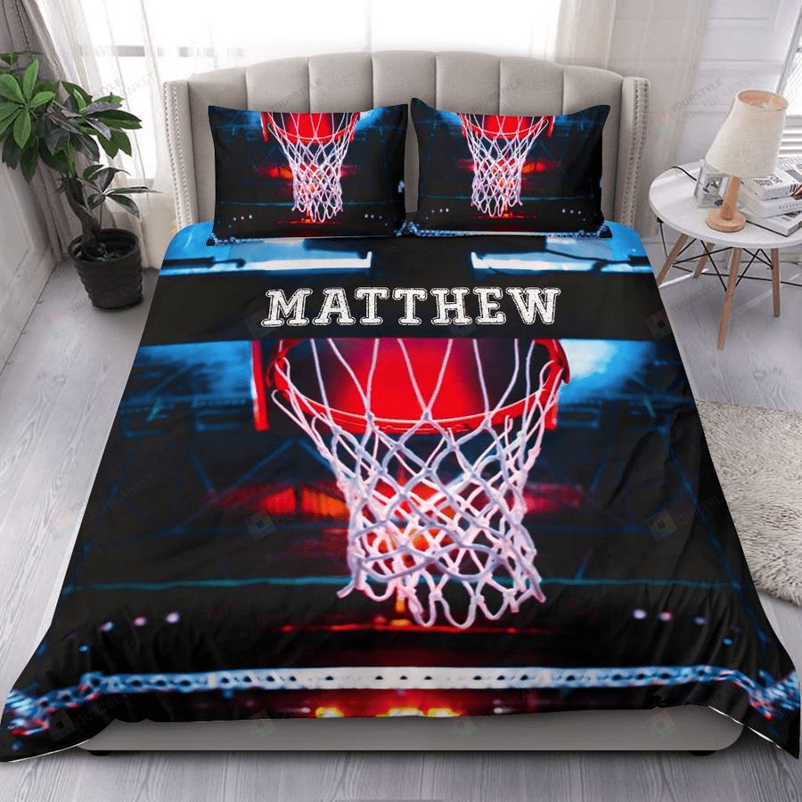 Personalized Basketball Court Cotton Bed Sheets Spread Comforter Duvet Cover Bedding Sets