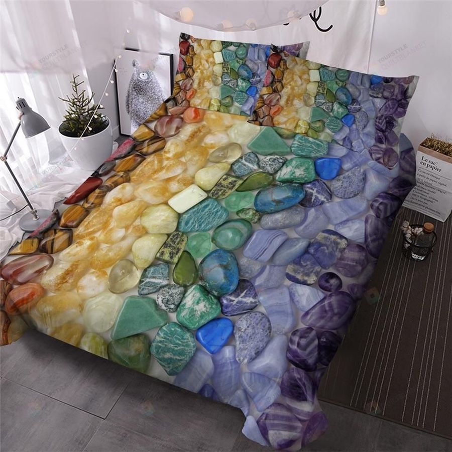 Rainbow Of Crystals Cotton Bed Sheets Spread Comforter Duvet Cover Bedding Sets