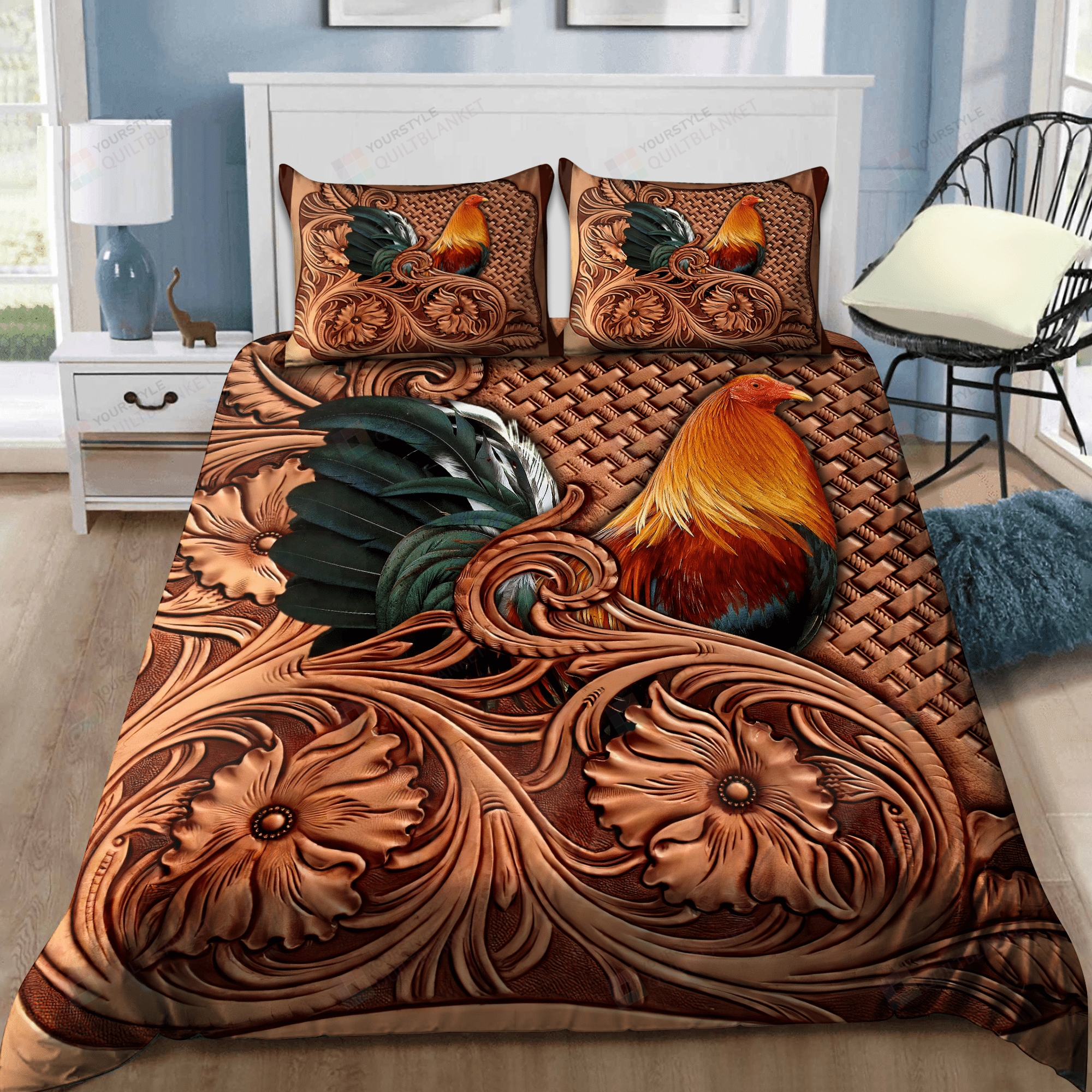 Rooster Bedding Set Bed Sheets Spread Comforter Duvet Cover Bedding Sets