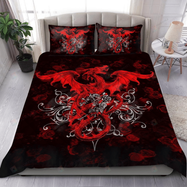 Rosy Celtic Dragon Cotton Bed Sheets Spread Comforter Duvet Cover Bedding Sets