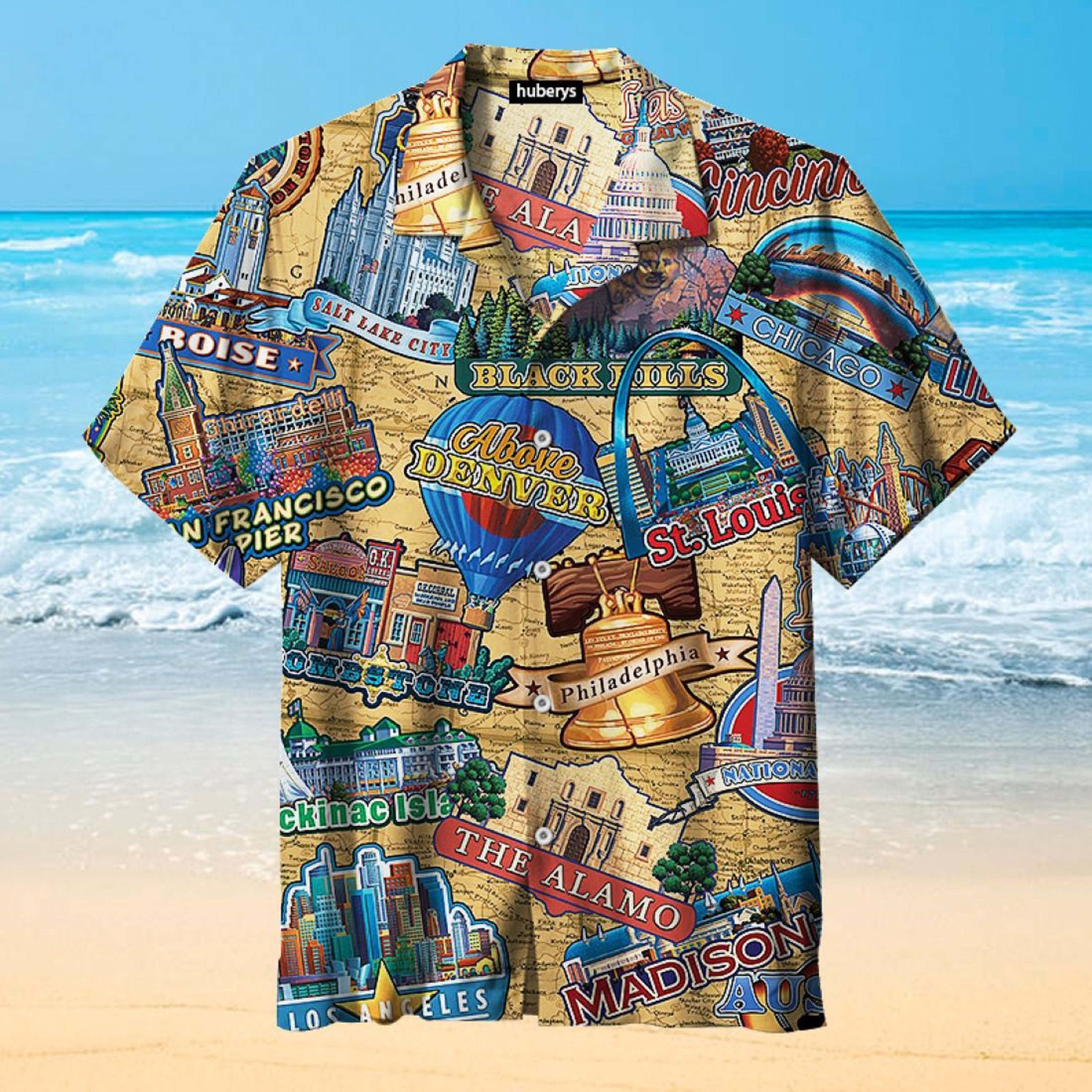 Travel In America Hawaiian Retro Vintage Summer Shirt