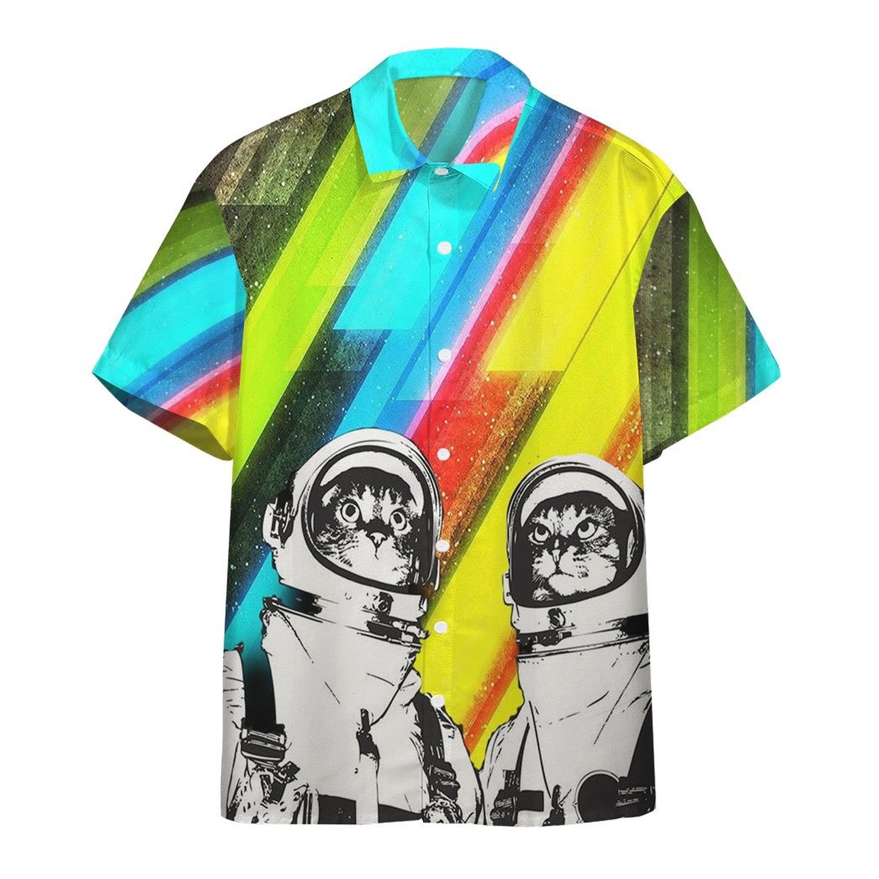Two Spacecats Hawaiian Shirt