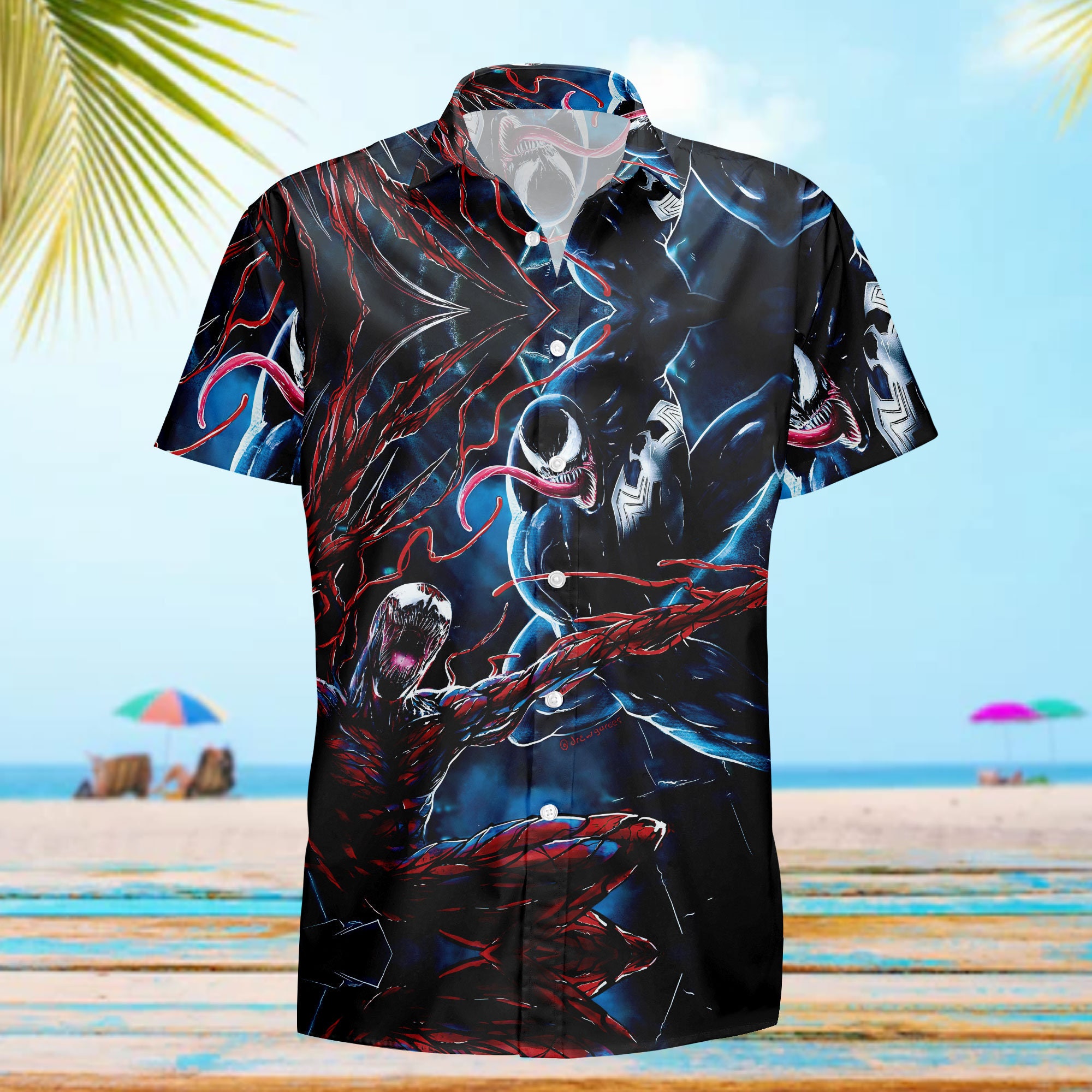 Venom Let There Be Carnage Hawaiian Beach Button Downs Shirt