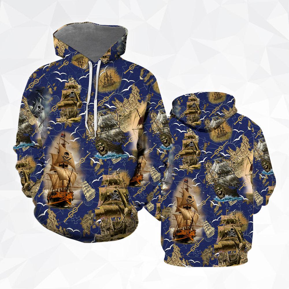 Amazing Pirate Ship 3D Hoodies