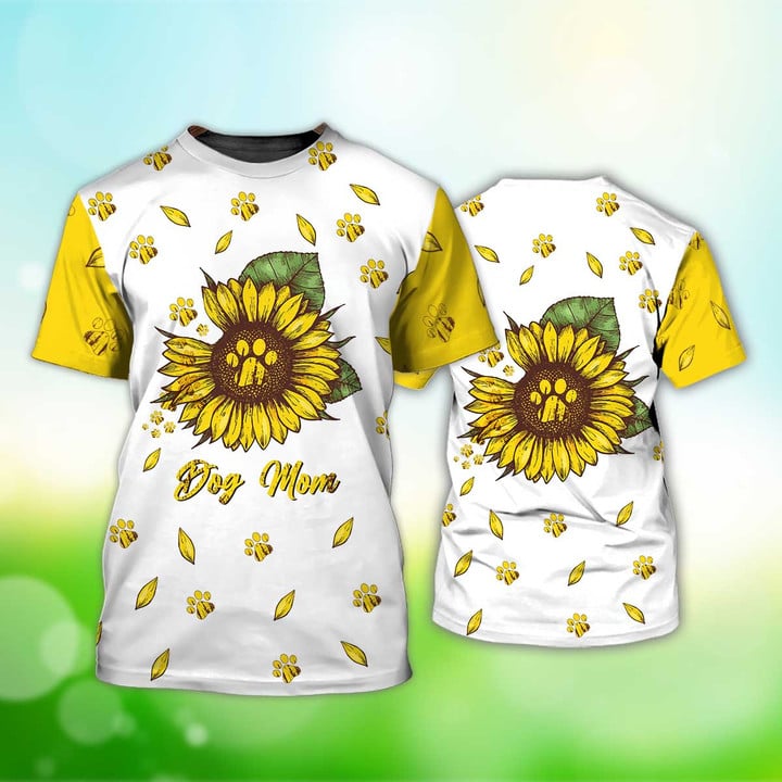 Dog Mom Love Paw Sunflowers T-Shirt