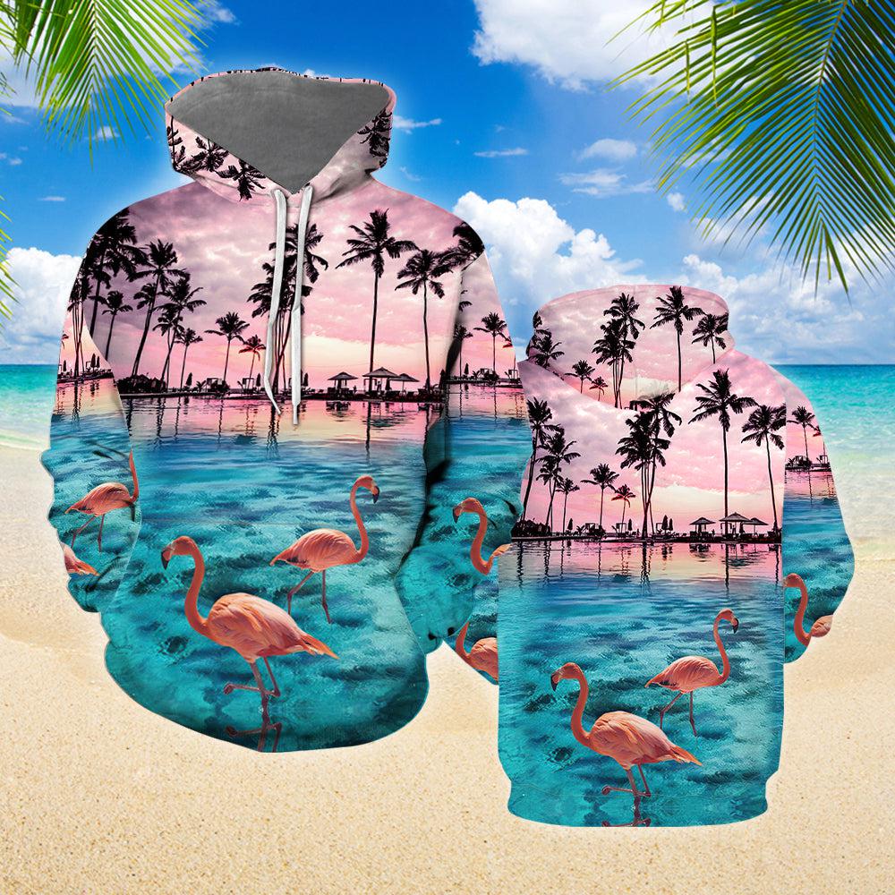 Flamingo Sunset 3D Hoodie
