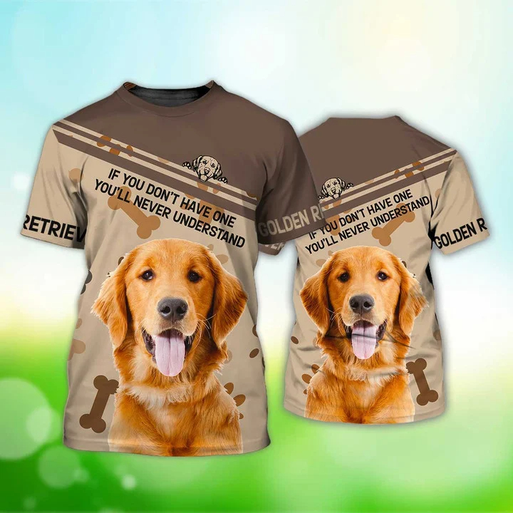 Golden Retriever Dog 3D T-Shirt