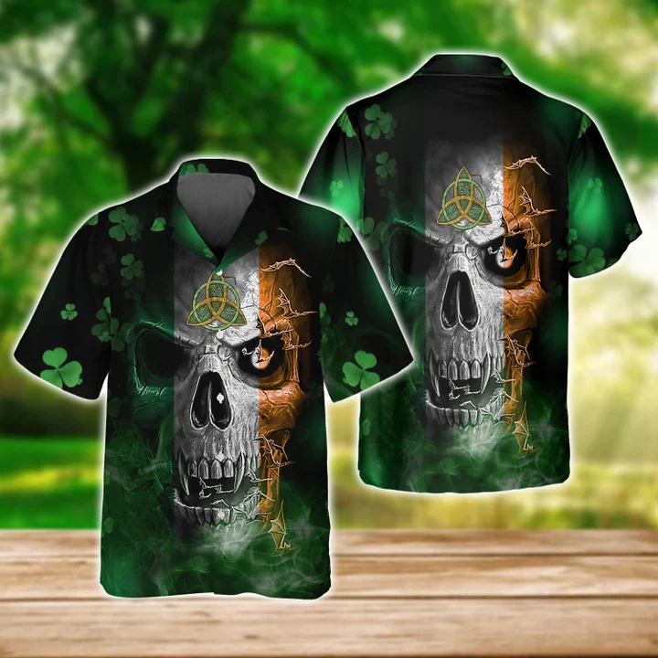 Irish Skull Flag 3D  T shirt