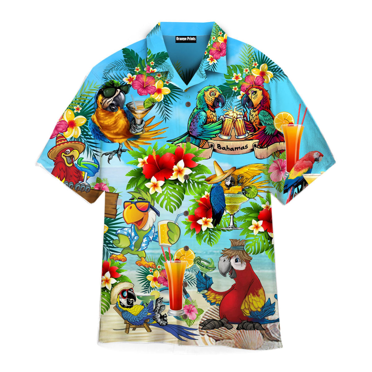 Its Five Oclock Somewhere Parrots Cocktails Hawaiian Shirt  For Men & Women  HL2671