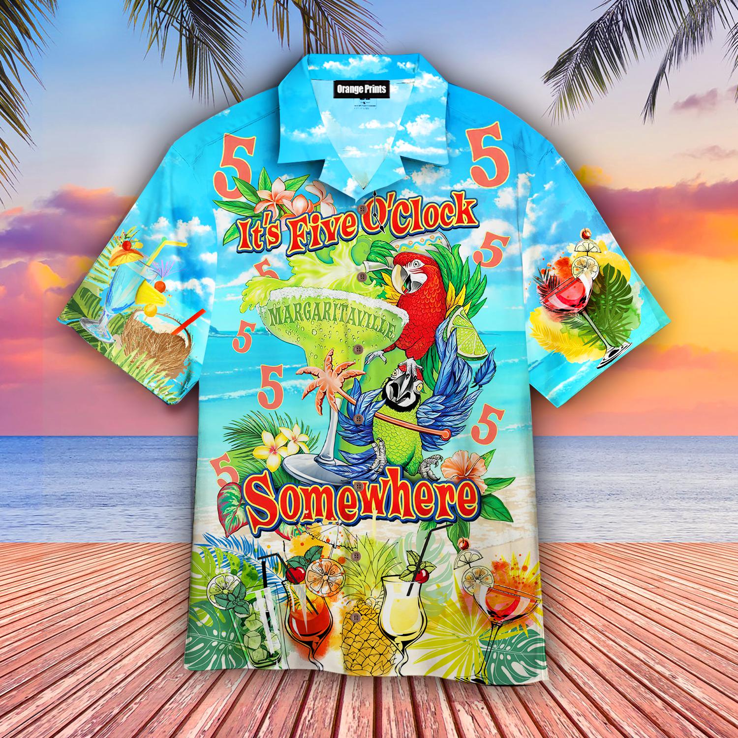 Parrot It's 5 O'clock Somewhere Hawaiian Shirt  For Men & Women  WT1922