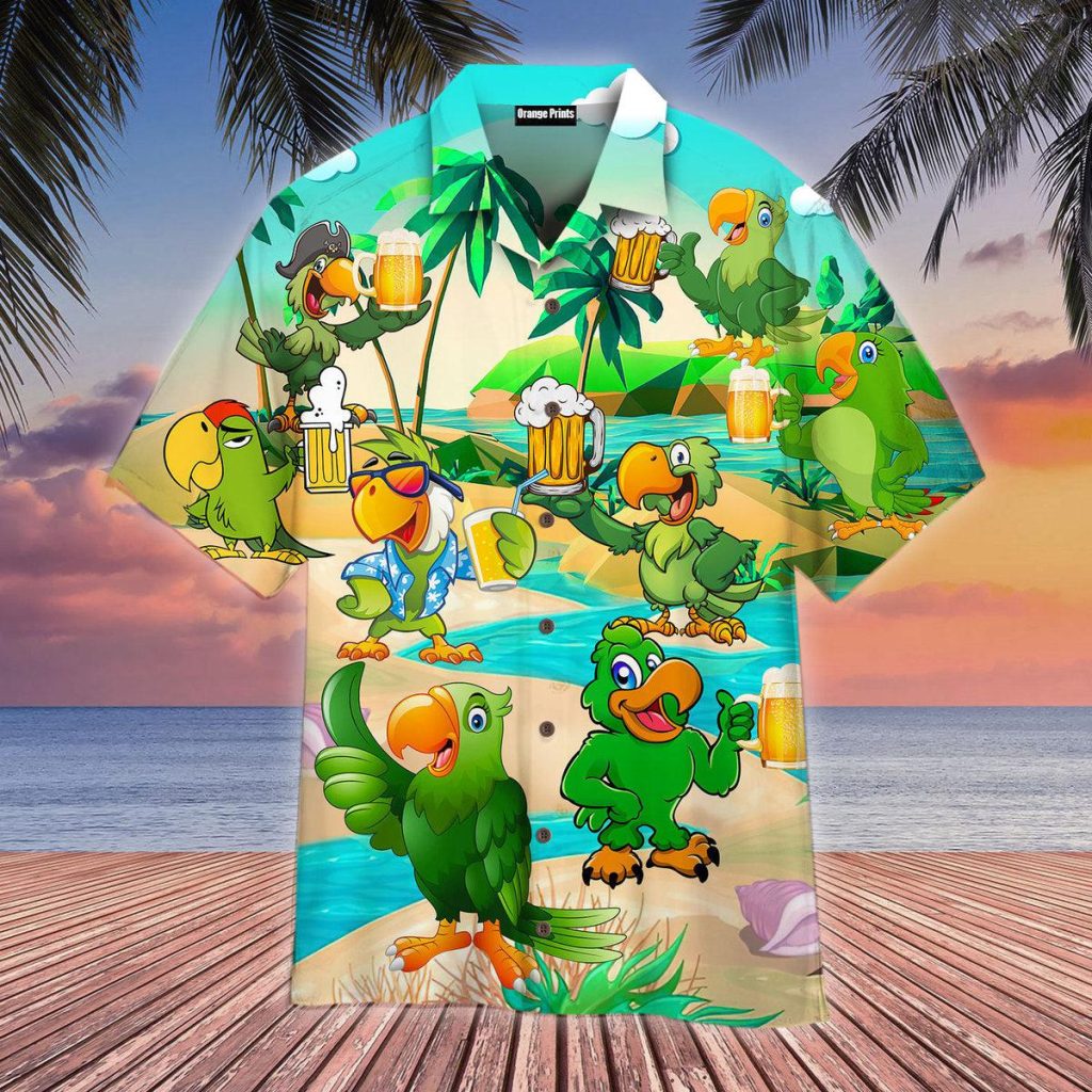 Parrots And Beer In Summer Hawaiian Shirt  For Men & Women  WT9536