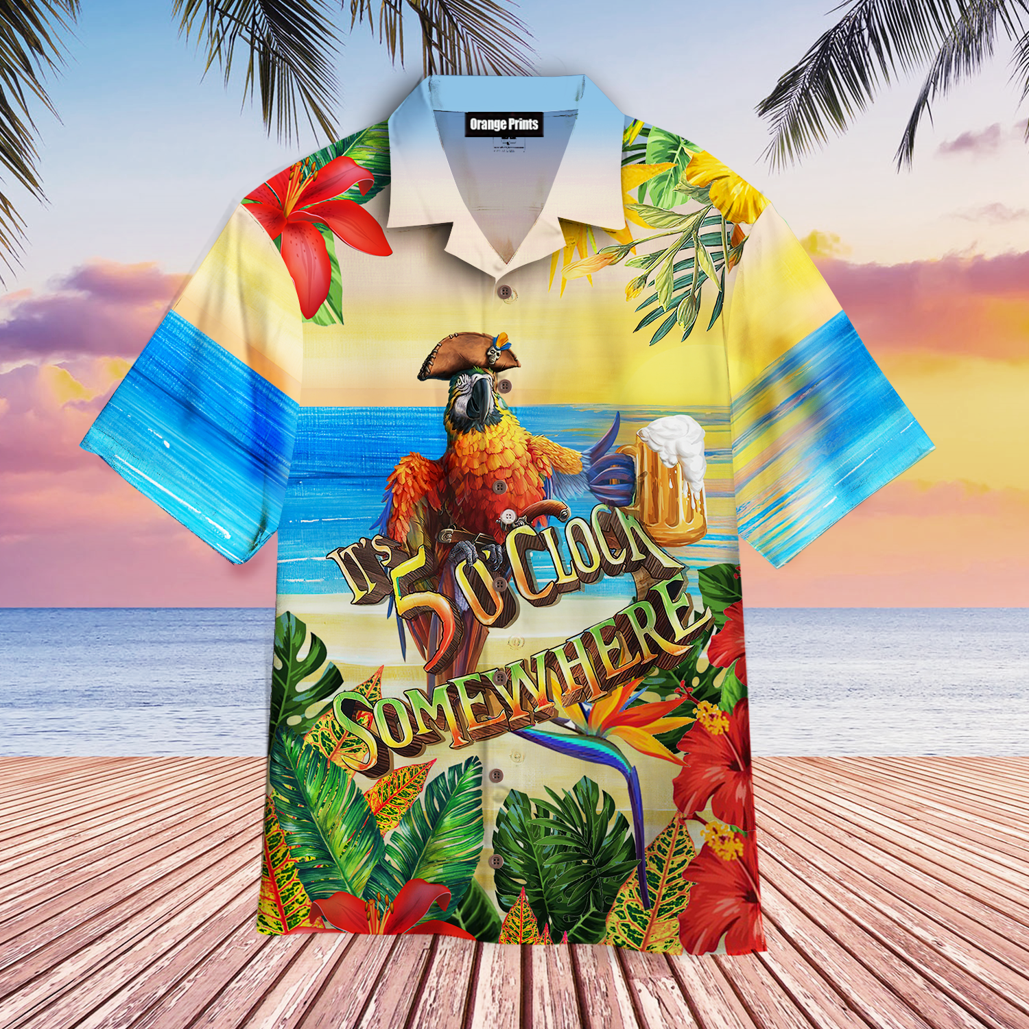 Pirate Parrot It’s Always 5 O’clock Somewhere Hawaiian Shirt  For Men & Women  HL2661
