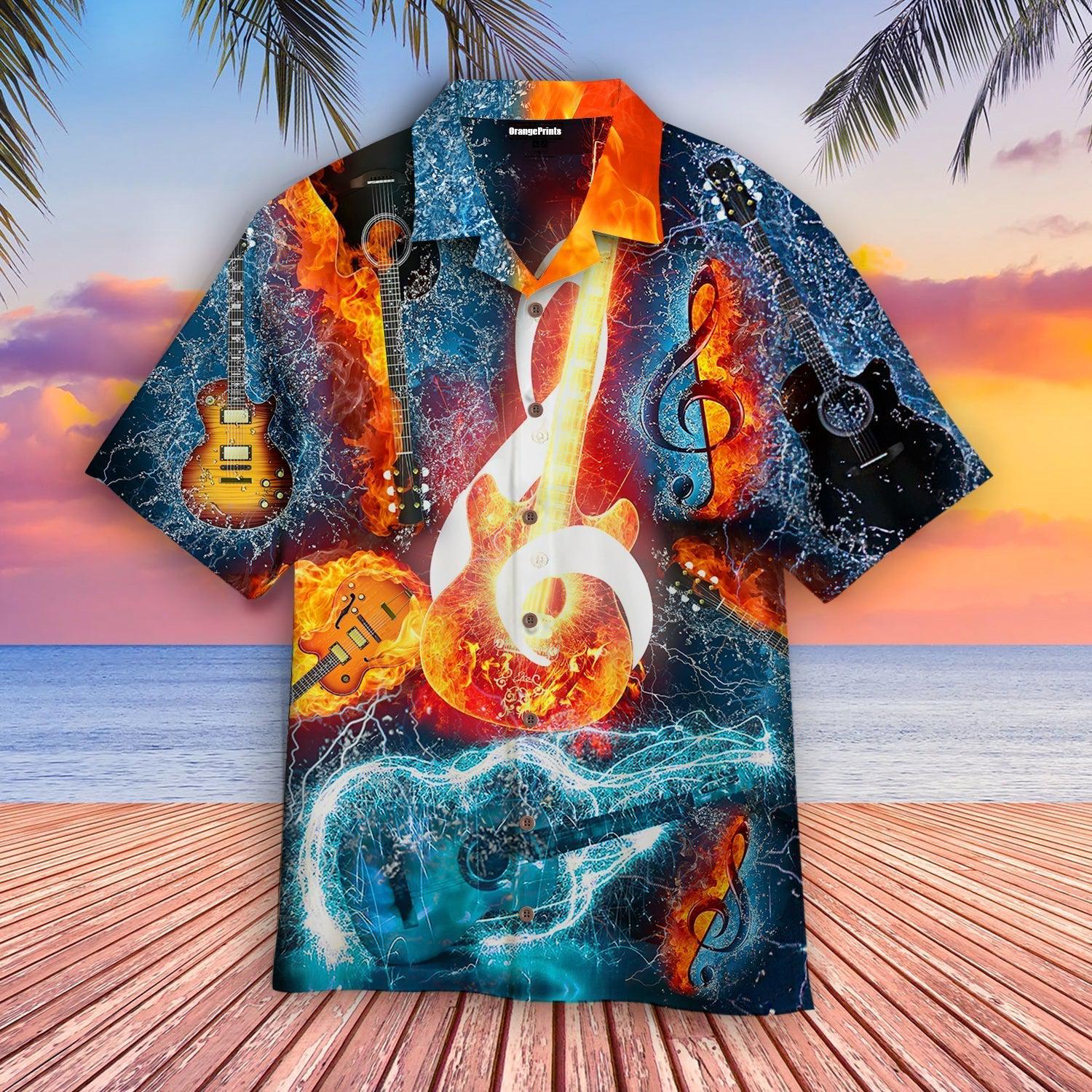 Amazing Music Note Guitar Hawaiian Shirt  For Men & Women  HW3385