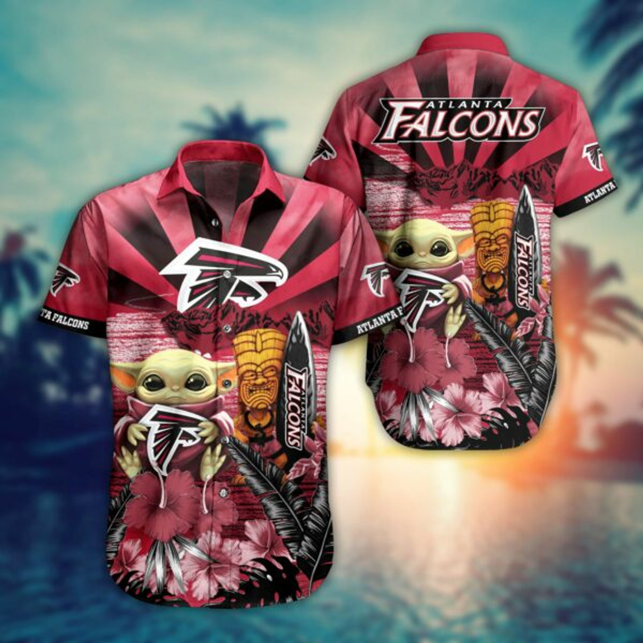 Atlanta Falcons Baby Yoda Style Summer Hawaiian Shirt