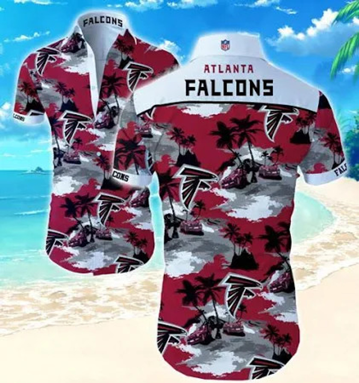 Atlanta Falcons Coconut Tree Summer Hawaiian Shirt