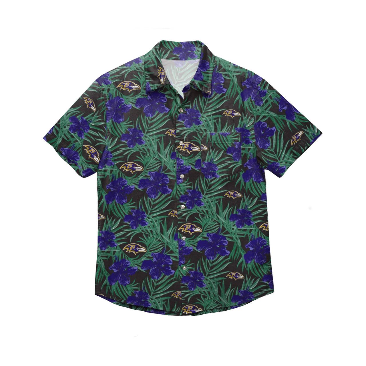 Baltimore Ravens Hibiscus Hawaiian Shirt