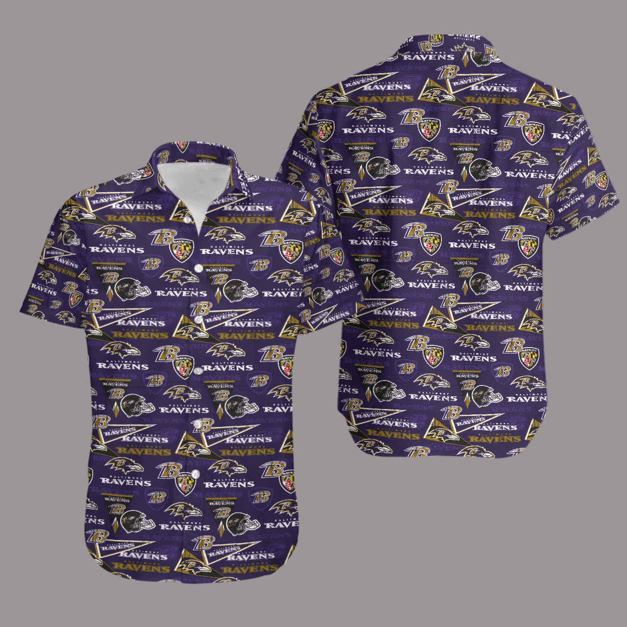 Baltimore Ravens Retro AOP Hawaiian Shirt