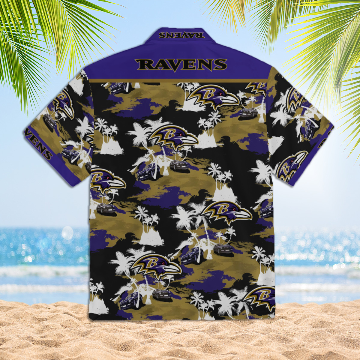 Baltimore Ravens Tommy Bahama Hawaiian Shirt And Short Set Gift