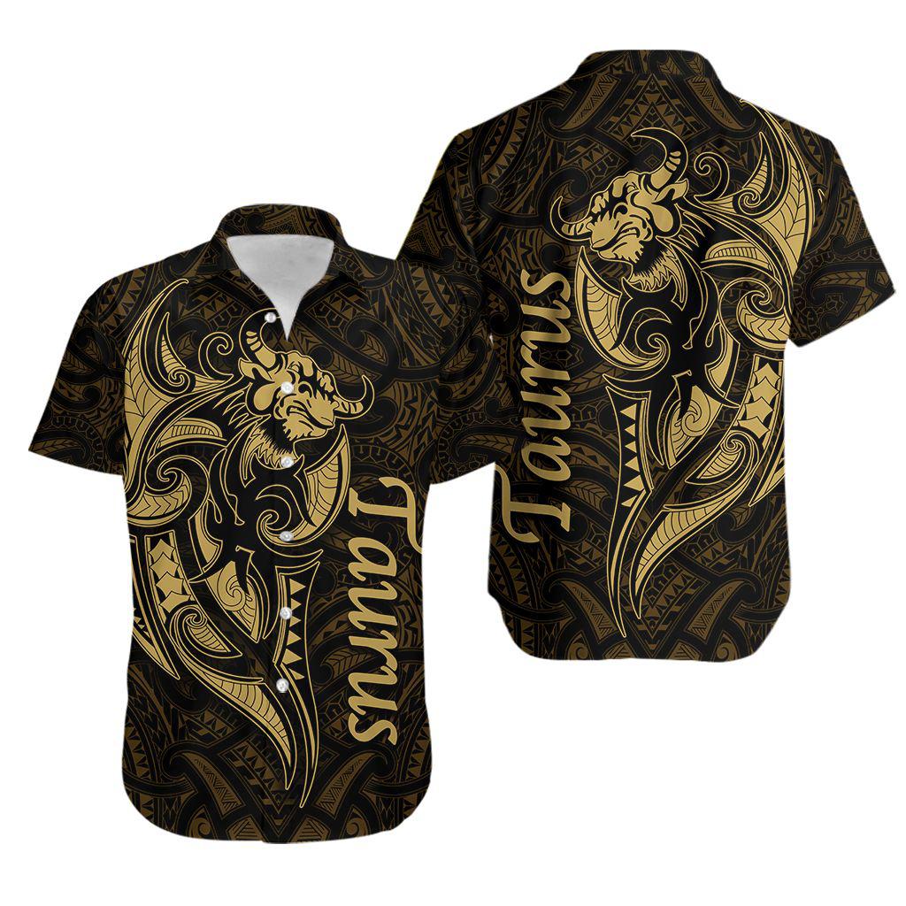 Taurus Zodiac With Symbol Mix Polynesian Tattoo Hawaiian Shirt  For Men & Women  HL3171