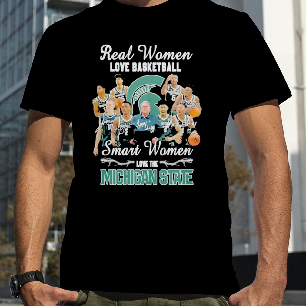 real women love basketball smart women love the Michigan State Spartans men’s 2023 signatures shirt