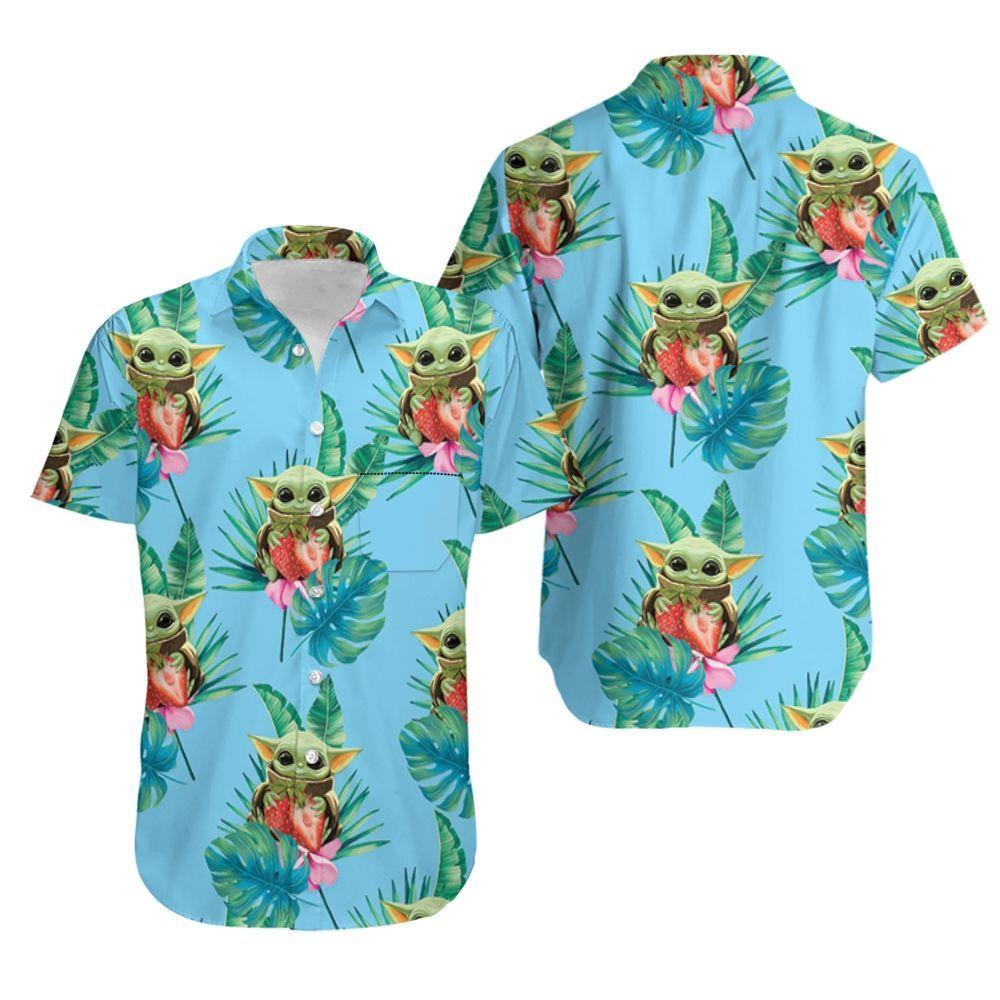 Oakland Athletics Baby Yoda Short Sleeve Button Up Tropical Hawaiian Shirt  - Trendy Aloha