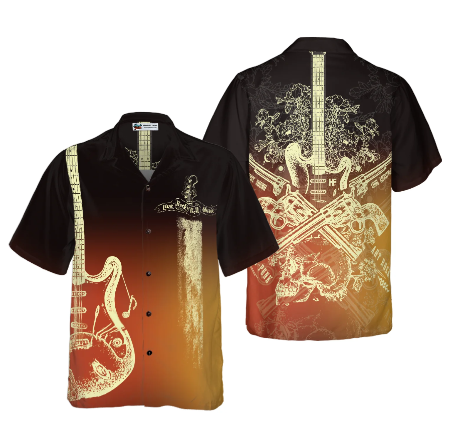 hawaiian guitar shirt