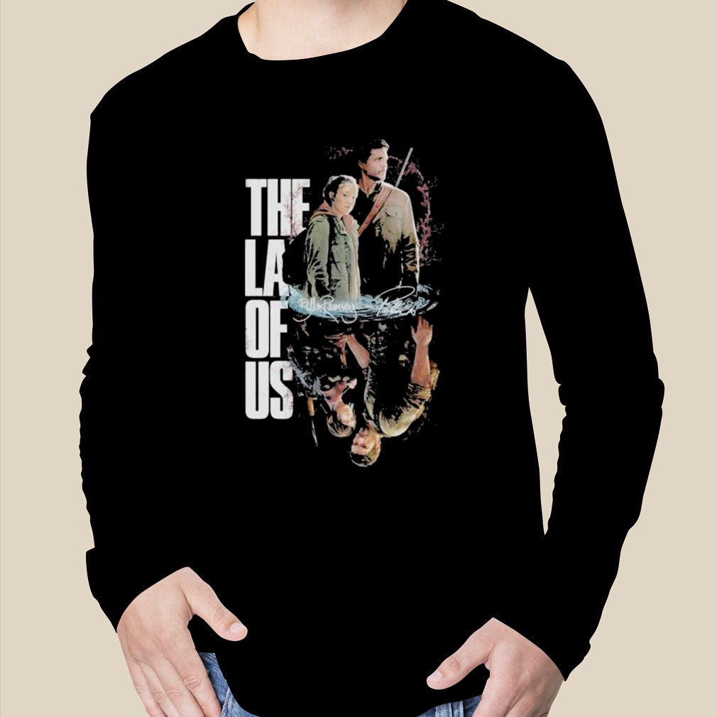 Official ellie and joel the last of us 2 wallpaper signatures shirt,  hoodie, sweater, long sleeve and tank top