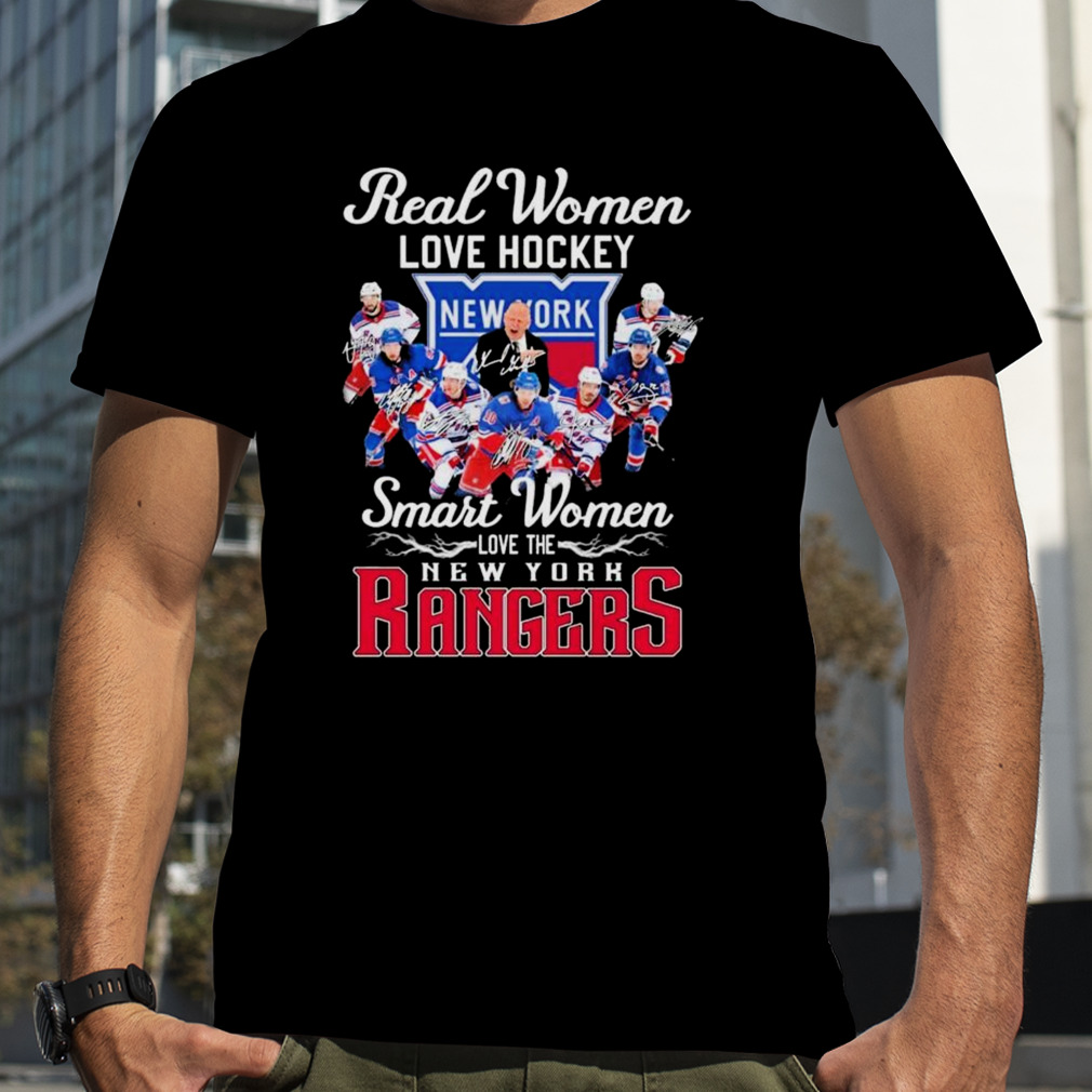 Real Women Love Hockey Smart Women Love The New York Rangers Hockey 2023 Signatures Shirt