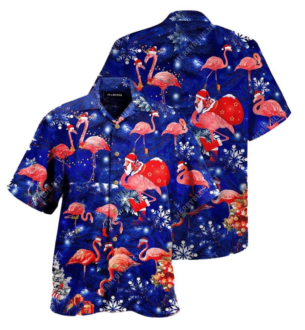 Be A Flamingo At Pinky Christmas Hawaii Shirt