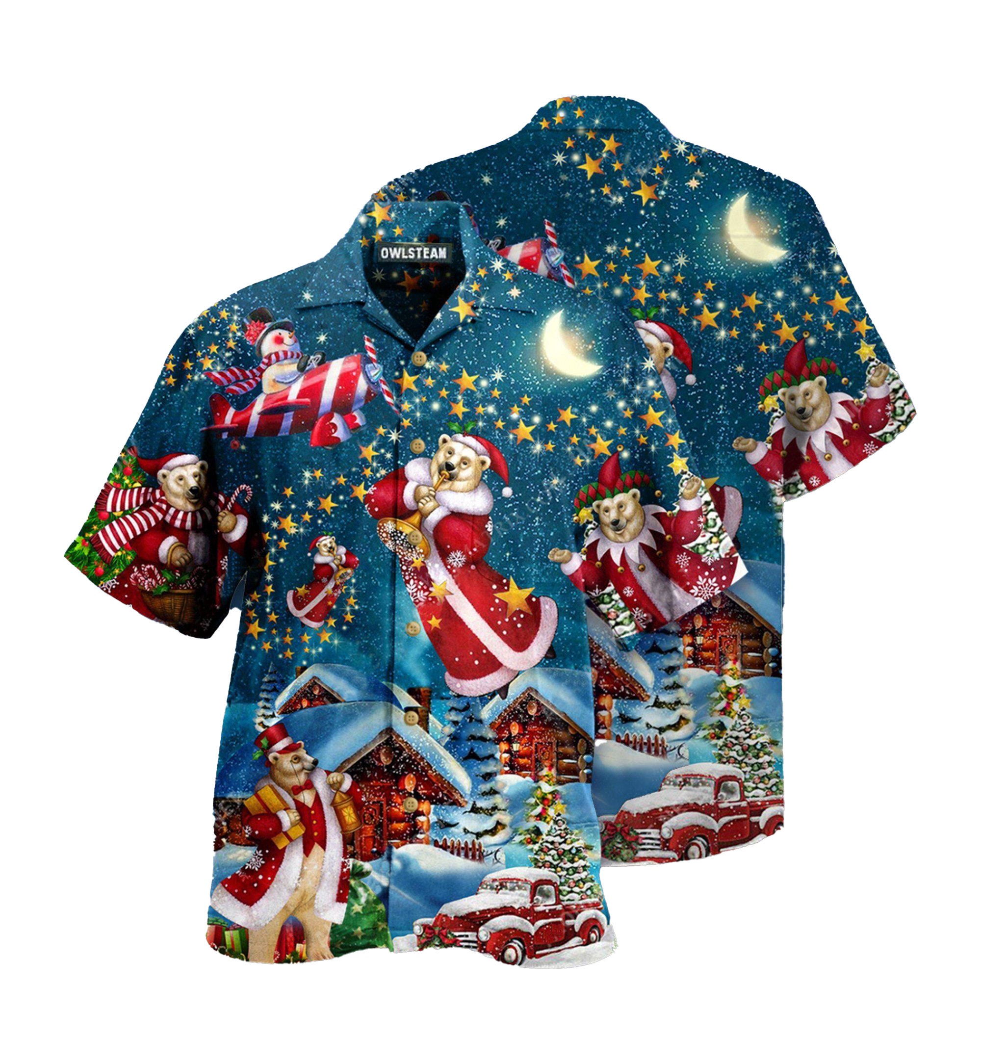 Bear Santa Merry Christmas Hawaiian Shirt