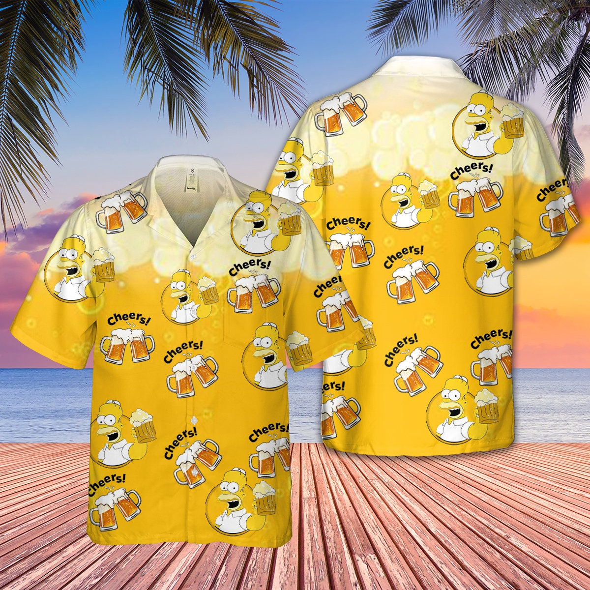 Beer Pattern Hawaiian Shirt For Men Women