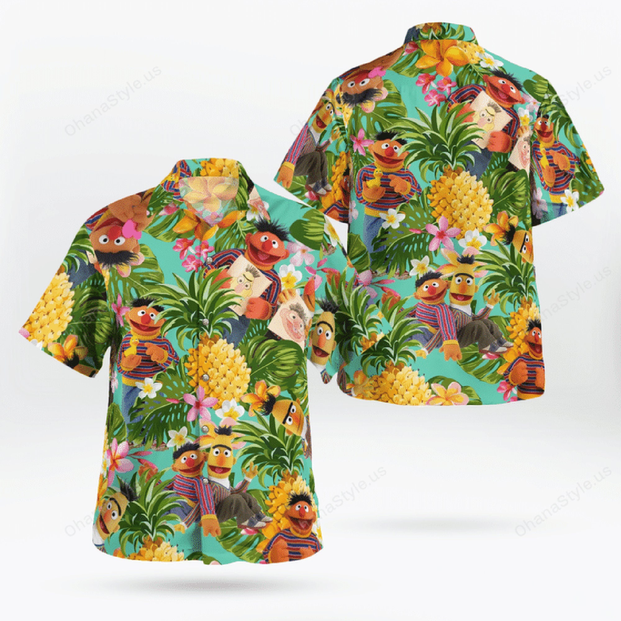 Bert And Ernie Aloha Beach Hawaiian Shirt
