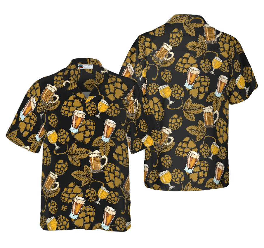 Hop Cones Beer Glass V1 Hawaiian Shirt