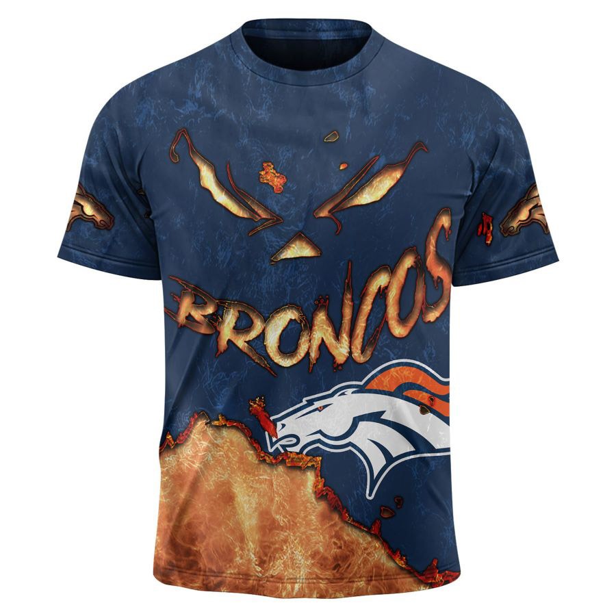 Denver Broncos T-shirt 3D devil eyes gift for fans