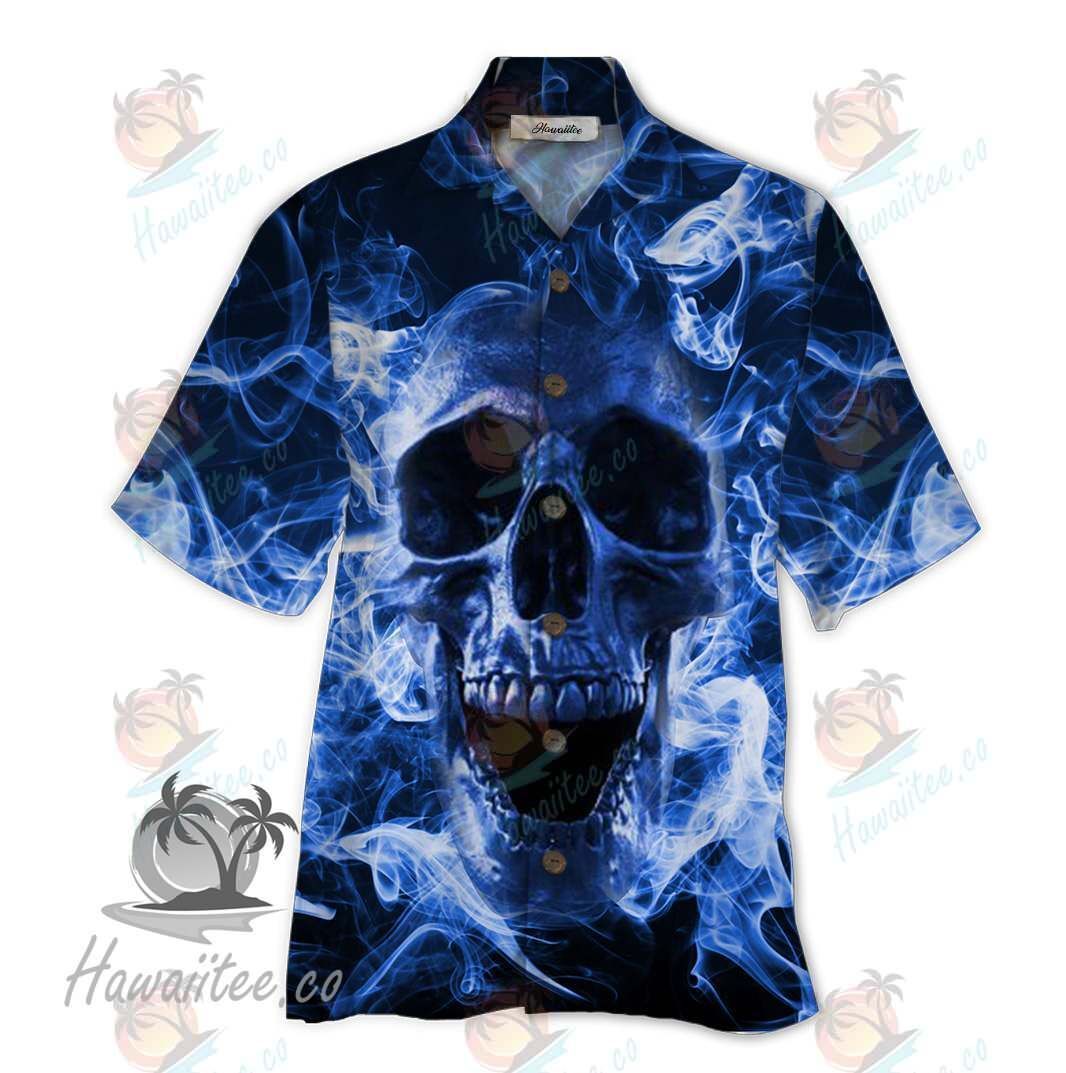 Skull Blue High Quality Unisex Hawaiian Shirt For Men And Women Dhc17062251