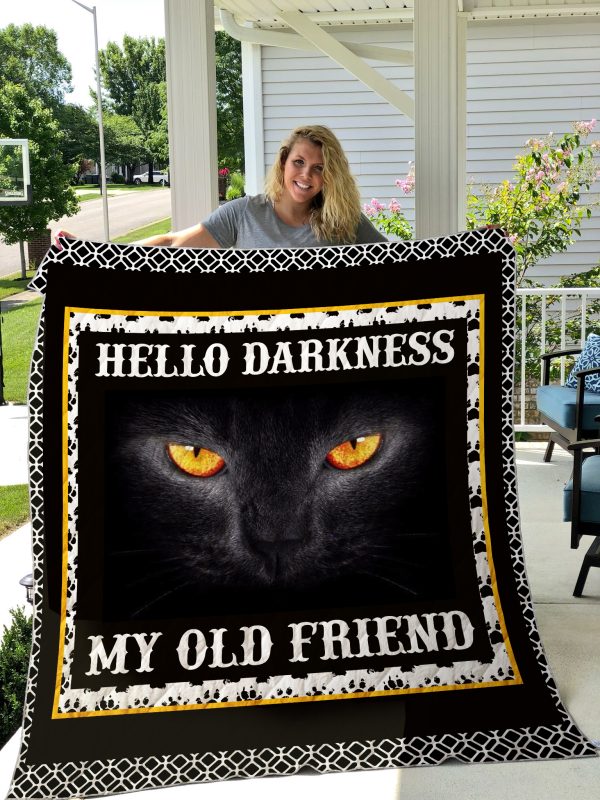 Cat Black Printed Blanket